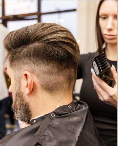 A man with a stylish fade.