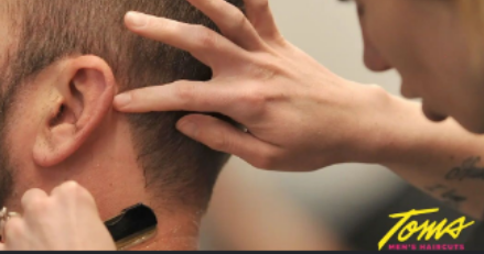 Person getting a haircut